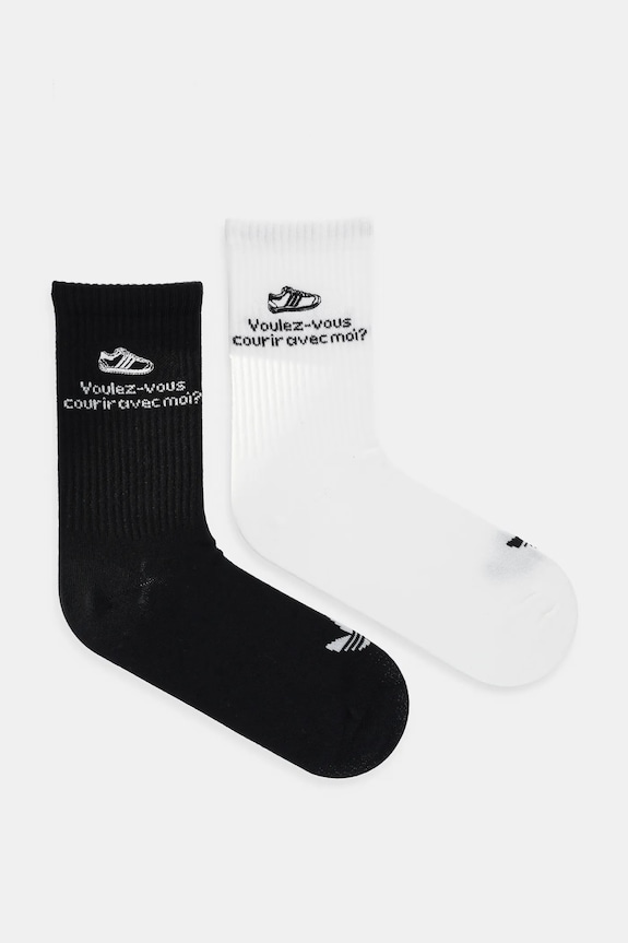 adidas Originals sosete 2-pack sosete lungi negru JC8683