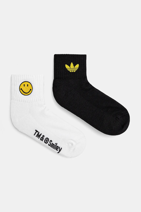 Ponožky adidas Originals X Smiley 2-pak krátke ponožky biela JC8632