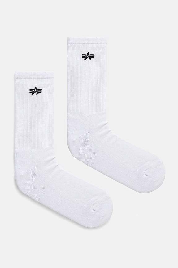 Памучни чорапи Alpha Industries Basic Socks 3 Pack (3 чифта) чорапи бял 156986
