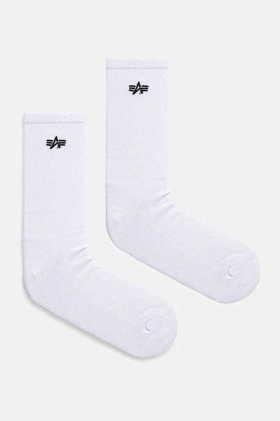 Памучни чорапи Alpha Industries Basic Socks 3 Pack (3 чифта) чорапи бял 156986