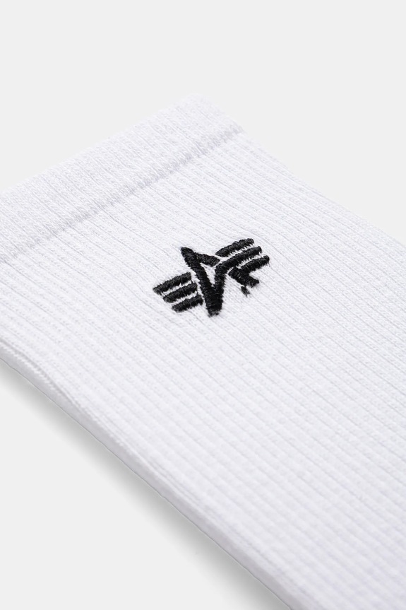 Памучни чорапи Alpha Industries Basic Socks 3 Pack (3 чифта) 156986 бял SS26