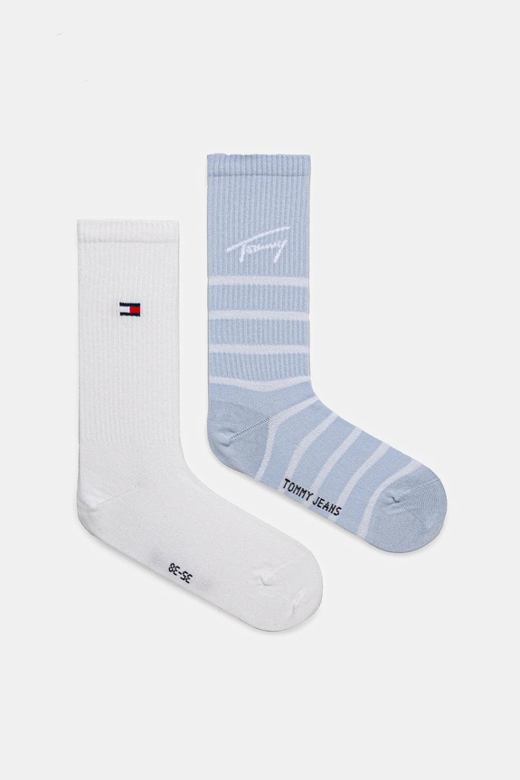Tommy Jeans skarpetki 2-pack drobny wzór niebieski 701232876