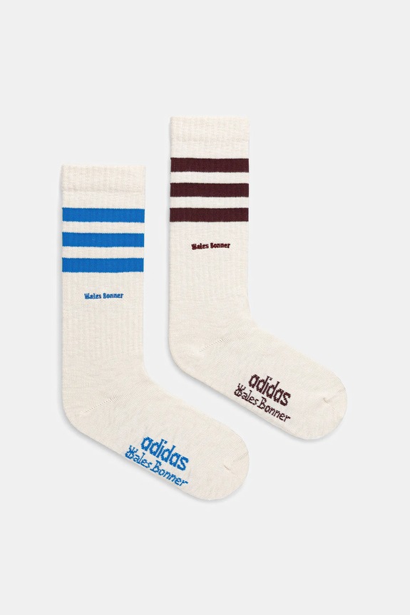 adidas Originals socks x Wales Bonner 3S Sock 2-pack striped white JV8683.