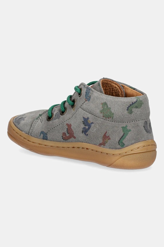 Chłopiec Froddo półbuty zamszowe dziecięce BAREFOOT FIRST STEP LACES G2130325.B.21.24 szary