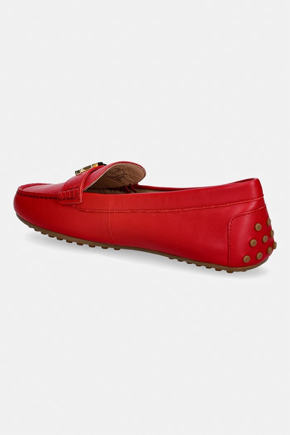 Obuwie Lauren Ralph Lauren mokasyny damskie skórzane Barnsbury 802852847021.600 czerwony