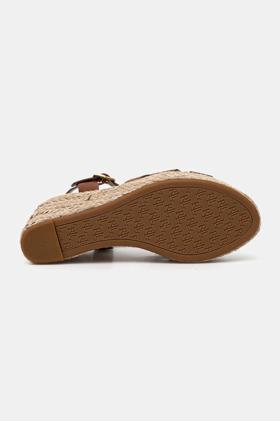Usnjeni sandali Lauren Ralph Lauren Soffia Espdr rjava 802953961001.200