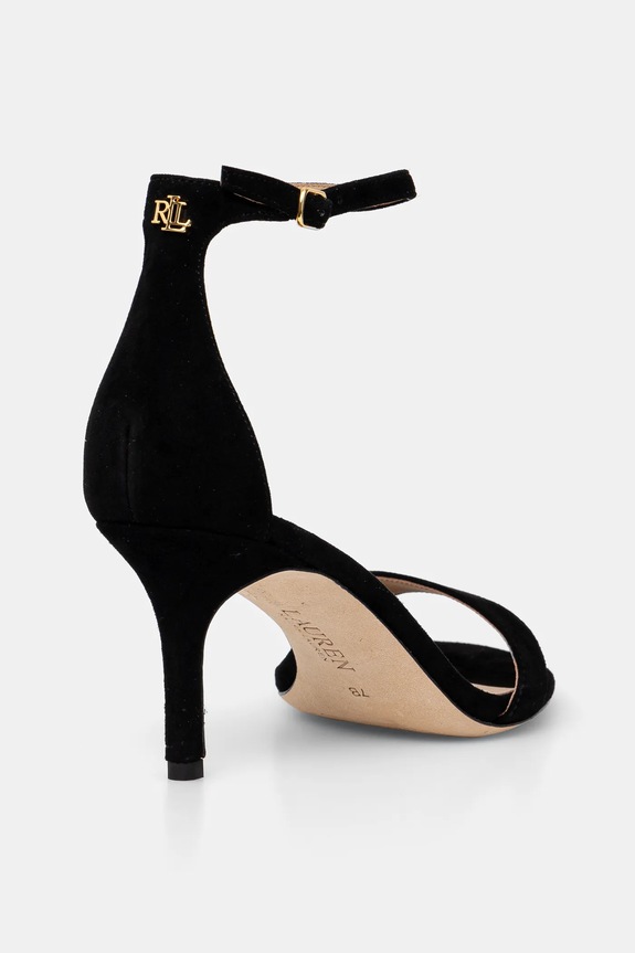 Παπούτσια Πέδιλα σουέτ Lauren Ralph Lauren Allie Mid 802959175001.001 μαύρο
