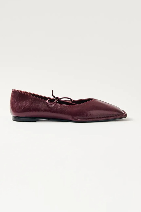 Alohas baleriny skórzane Sway bordowy S00191.16