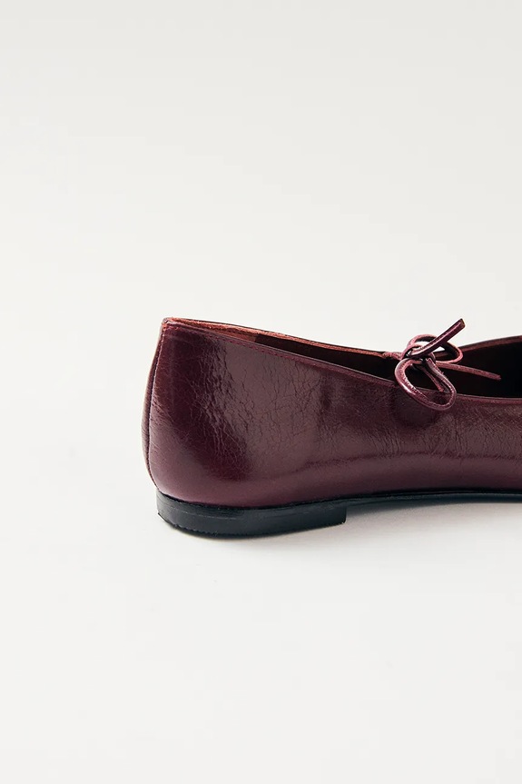 Obuwie Alohas baleriny skórzane Sway S00191.16 bordowy