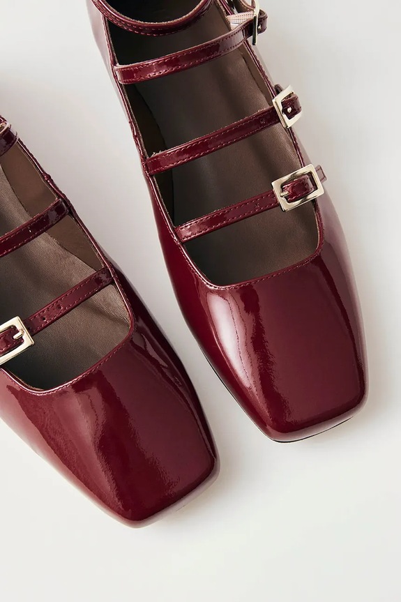 Obuwie Alohas baleriny skórzane Luke S100056.03 bordowy