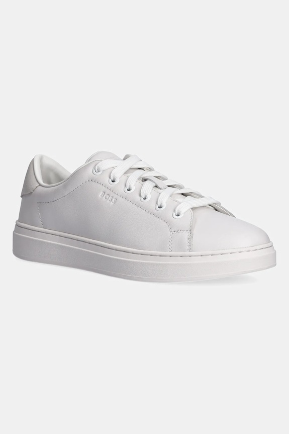 BOSS sneakersy skórzane Kieran płaska biały 50536393.100