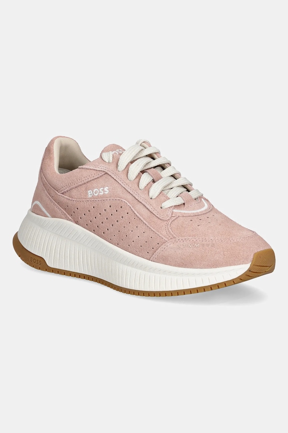 Σουέτ sneakers BOSS TTNMEVO πλατφόρμα ροζ 50536421.689