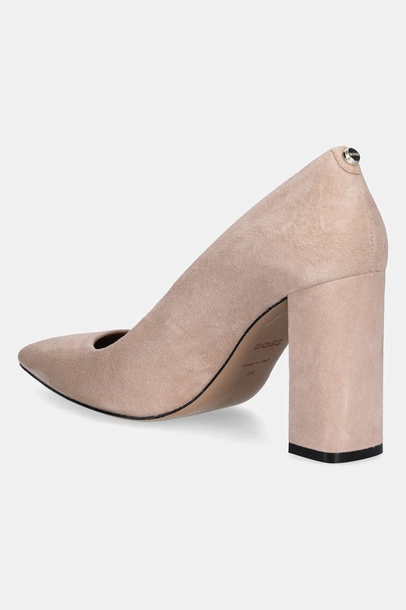 Obuwie BOSS czółenka zamszowe Janet 50536571.689 różowy