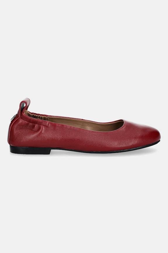 Kožené balerínky BOSS Dasy 50536560.608 burgundské SS25