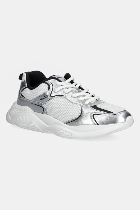 HUGO sneakers Leon finta pelle fiore argento 50536308.111