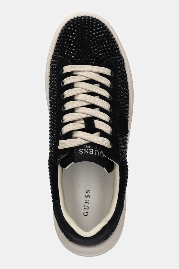 Guess sneakersy skórzane ELBINA czarny FLPELB.SUE12.BLACK