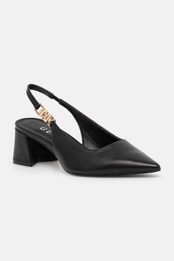 Guess pumps ZABELA3 gros negru FLPZA3.LEA05.BLACK