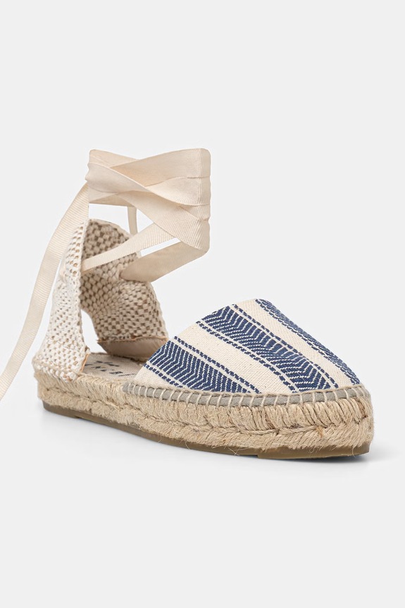 Manebi espadryle na płaskim obcasie damskie niebieski H.2.3.P0