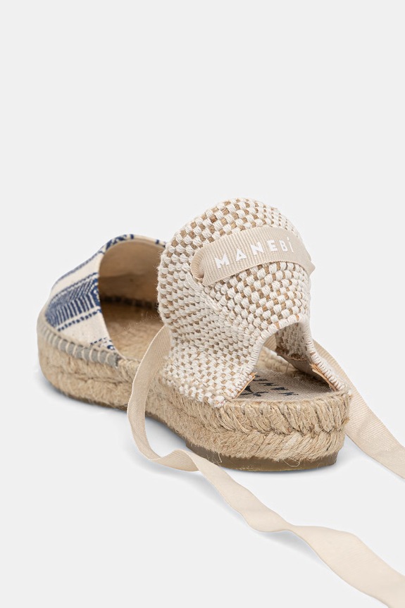 Obuwie Manebi espadryle na płaskim obcasie damskie H.2.3.P0 niebieski