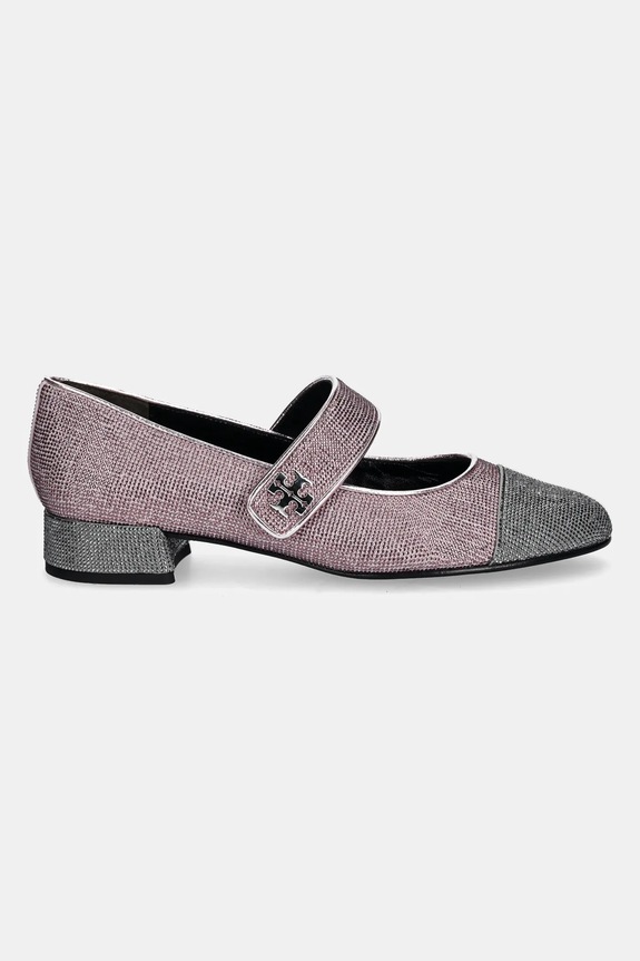 Semišové lodičky Tory Burch Cap-Toe Mary Jane Pave Heel Ballet 162495.500 ružová SS25