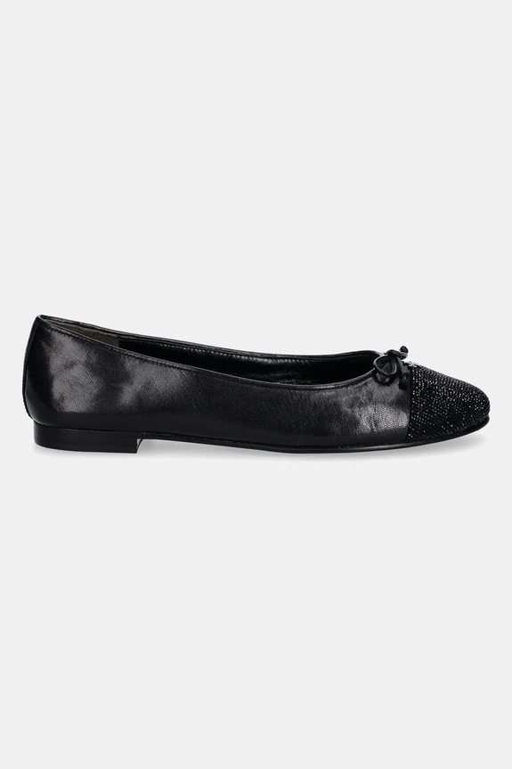 Kožené balerínky Tory Burch Cap-Toe Pave Ballet 166214.004 čierna SS25