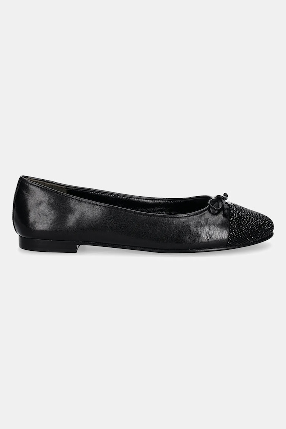 Kožené balerínky Tory Burch Cap-Toe Pave Ballet 166214.004 čierna SS25