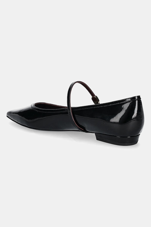 Cipők Tory Burch bőr balerina cipő Double T Buckle Mary Jane 162764.006 fekete