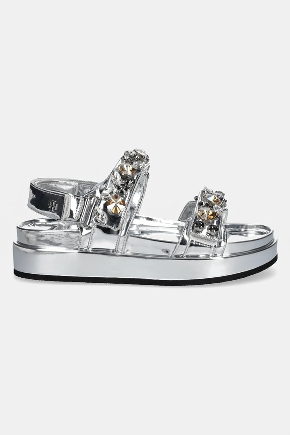 Tory Burch szandál Kira Embellished Sport Sandal 164798.020 ezüst SS25
