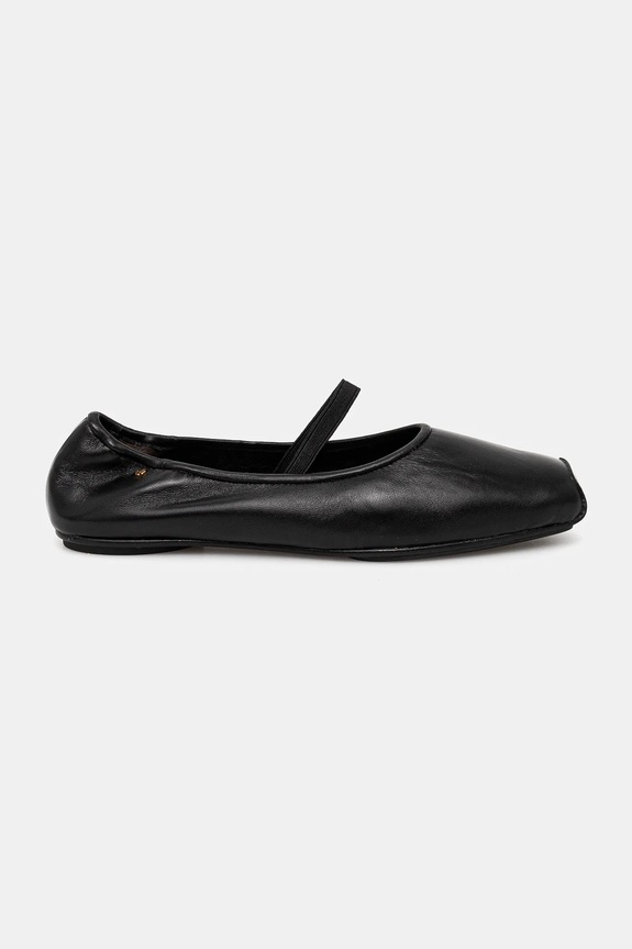 Kožené balerínky Tory Burch Runway Ballet 157625.006 čierna SS25
