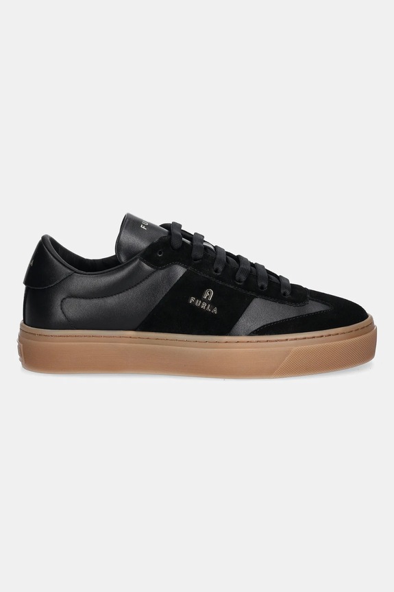 Furla bőr sportcipő Enjoy Lace-Up Sneaker YI79ENJ.BX3712.3482S fekete SS25