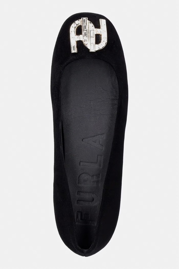 Замшеві балетки Furla Ballet Ballerina чорний YJ02BAL.C10000.O6000