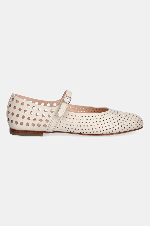 Kožené balerínky AGL Milly Pierced D544039PCSOFTY0119 béžová SS25