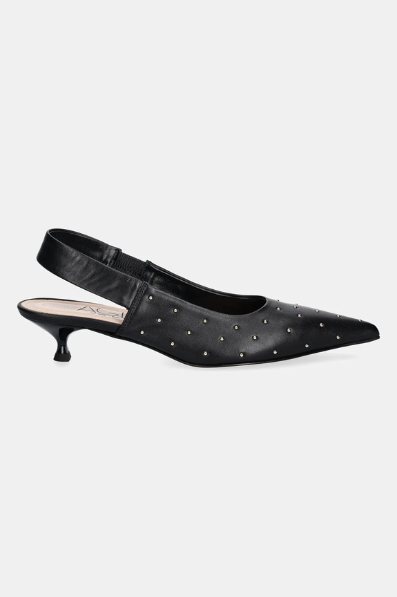 Kožené lodičky AGL Lenor S Studs D167022PCKS0573656 čierna SS25