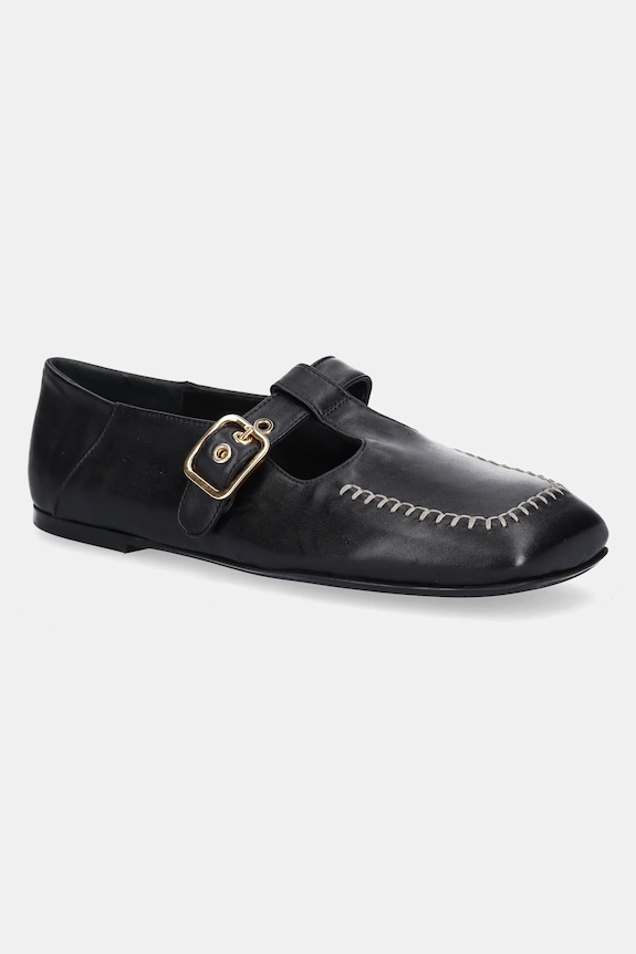 Usnjene balerinke AGL Ceramic Shoes črna D840006PGKA0761013