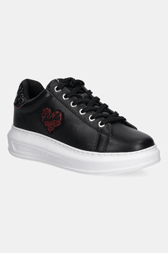 Кожаные кроссовки Karl Lagerfeld KAPRI платформа чёрный KL62515V.000