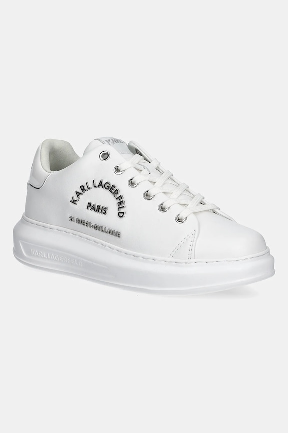 Kožené tenisky Karl Lagerfeld KAPRI plochá bílá KL62539K.01S