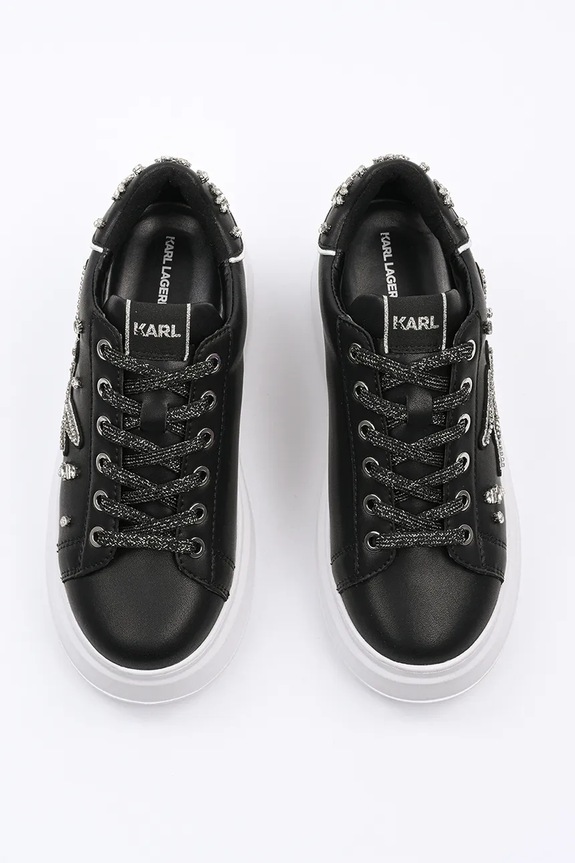 Boty Kožené tenisky Karl Lagerfeld ANAKAPRI KL63525.00S černá