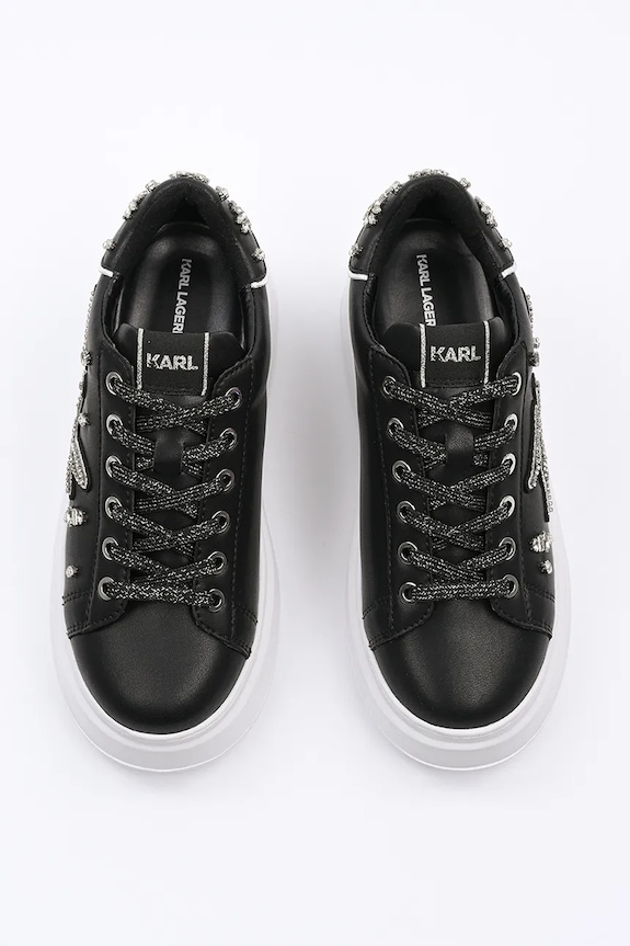 Boty Kožené tenisky Karl Lagerfeld ANAKAPRI KL63525.00S černá