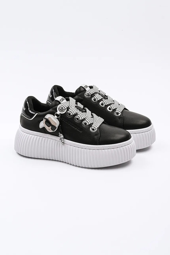 Karl Lagerfeld bőr sportcipő KREEPER LO NFT KL42376T.000 fekete SS25