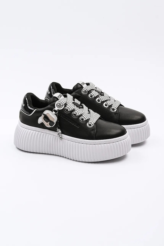 Karl Lagerfeld bőr sportcipő KREEPER LO NFT KL42376T.000 fekete SS25