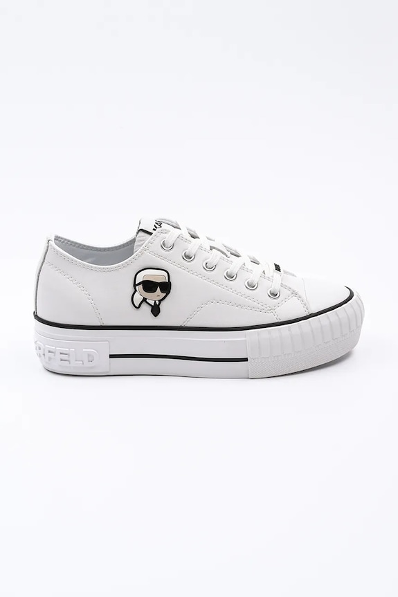 Kožené tenisky Karl Lagerfeld KAMPUS MAX NFT plochá bílá KL60425T.011