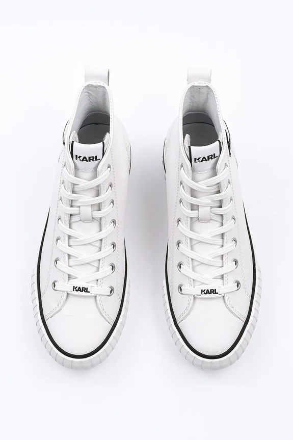 Încălțăminte Karl Lagerfeld teniși de piele KAMPUS MAX NFT KL60445T.011 alb