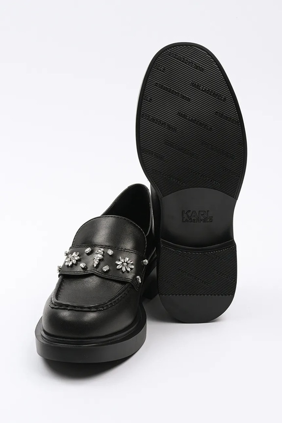 Δερμάτινα μοκασίνια Karl Lagerfeld MACIE μαύρο KL41215.00S