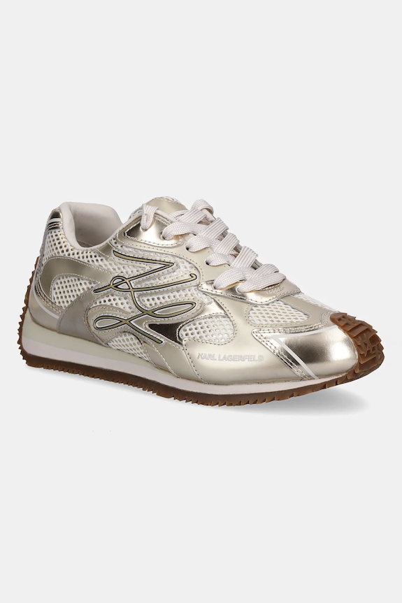 Sneakers Karl Lagerfeld VELOCETTE υφασμάτινο χρυσαφί KL63925.4GD