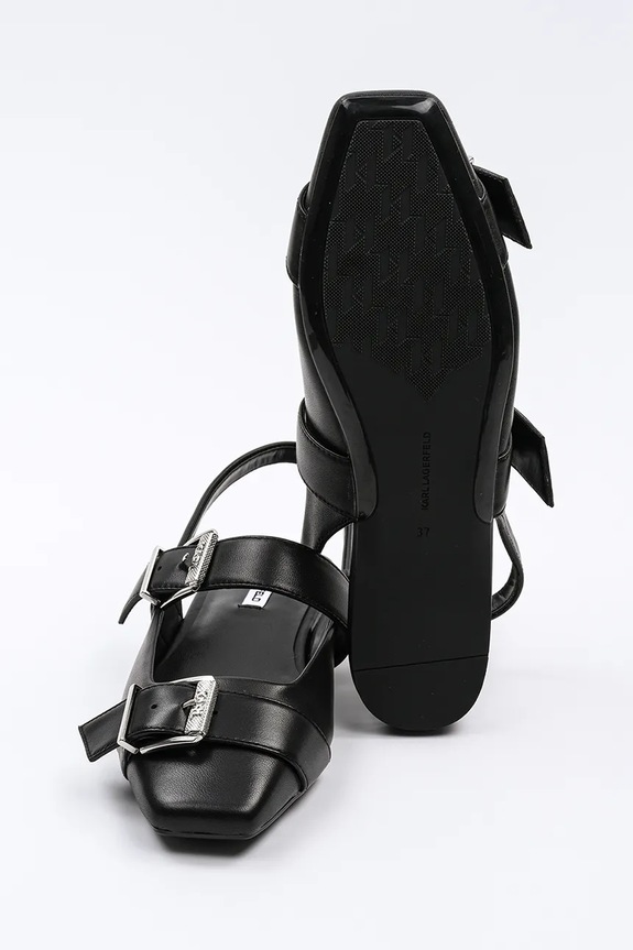 Karl Lagerfeld baleriny skórzane KONNIE czarny KL40186A.000