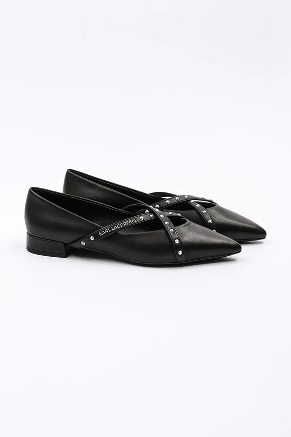Kožené baleríny Karl Lagerfeld KERRIE KL40155.000 černá SS25