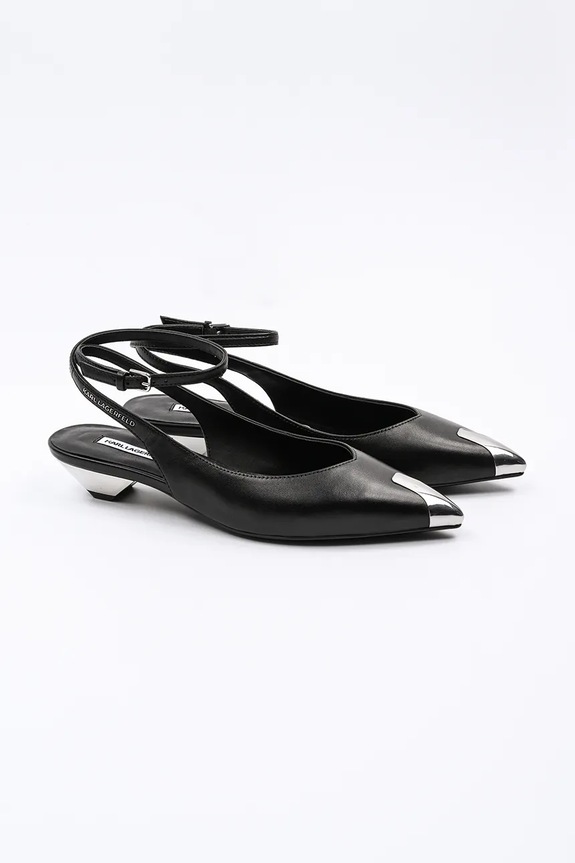 Karl Lagerfeld baleriny skórzane MILLIE KL40134.000 czarny SS25