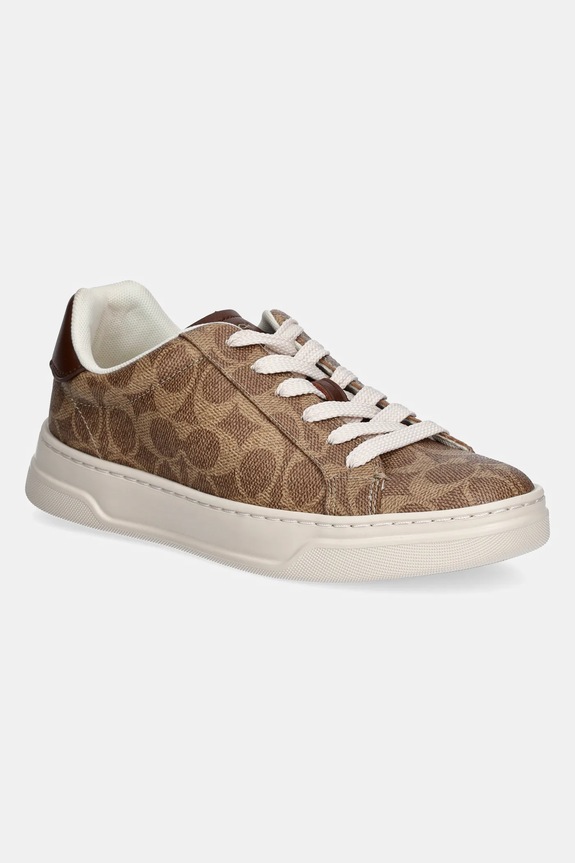 Coach sneakers High Line finta pelle fiore beige CW970.XH9