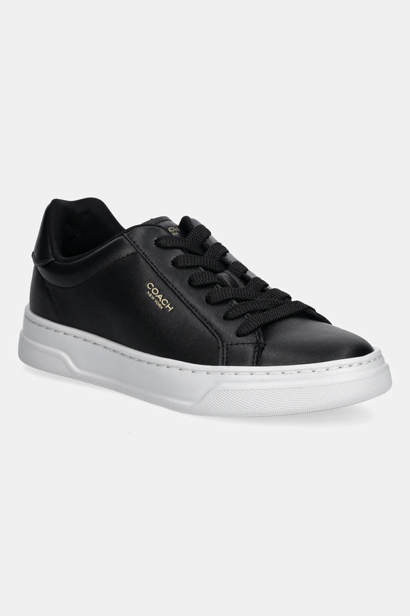 Δερμάτινα sneakers Coach High Line φλατ μαύρο CW971.QRS