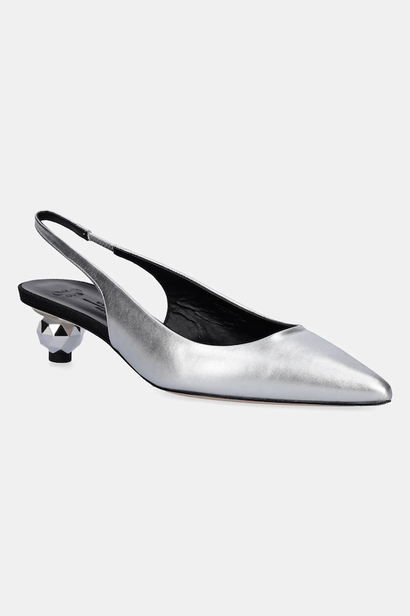 Weekend Max Mara bőr flip-flop GALLICO magas ezüst 2515521034600.SILVER
